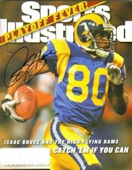 Isaac Bruce Autographed/Hand Signed St. Louis Rams Sports Illustrated Magazine