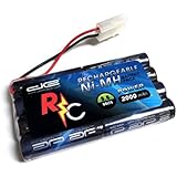Digital Energy 9.6V, 2000mAh Flat NiMH High Power RC Battery Pack for RC Cars and RC Vehicles