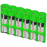 Storacell Powerpax AAA Battery Caddy, Glow-In-The-Dark Moonshine, 6-Pack