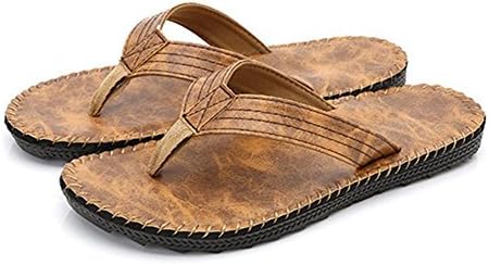 TDXIE Summer casual men's flip-flops breathable slip Beach pinch soft slippers at the end of 39 40 41 42 43 44 5 6 7 8 9 10 11 12 13 14 , soil yellow , 39