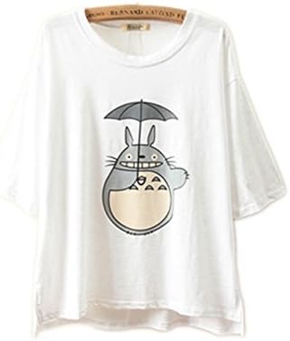 comfortable Women's cute Totoro Cartoon printed fashion T-Shirt (white )
