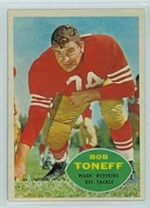 1960 Topps FB 131 Bob Toneff Redskins Very Good to Excellent