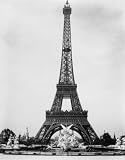 1889 photo Eiffel Tower and Fountain Coutan, Paris Exposition, 1889