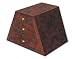 Rapport B560 Square top pyramid watch collector box in polished dark elm burr finish. Beige interior
