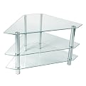 Glass/Steel Corner TV Stand - 44"