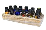 Luxurious Shades Of Stone Essential Oils Holder Carrying Case - Storage And Display Box for 12, 15ml Bottles - Free Matching Tray - 100% Onyx Stone (Brown Tones)