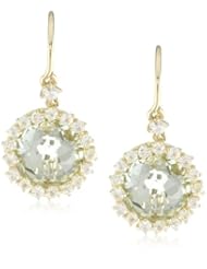 Kalan by Suzanne Kalan Round Green Amethyst Wire Drop Earrings