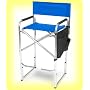 EARTH TALL DIRECTORS CHAIR w/ REINFORCED Aluminum Frame -- STRONG Polished Aluminum -- COMFORTABLE High Back & Foot Rests -- Ships in 1-2 Days
