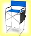 EARTH TALL DIRECTORS CHAIR w/ REINFORCED Aluminum Frame -- STRONG Polished Aluminum -- COMFORTABLE High Back & Foot Rests -- Ships in 1-2 Days