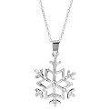 Sterling Silver Large Snowflake Pendant Necklace
