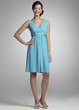 David's Bridal Sleeveless Jersey Dress with Charmeuse Waist Band Style F44239