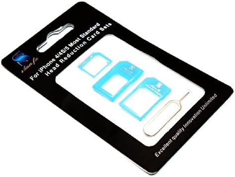 Nano SIM Card to Micro SIM Card / Standard SIM Card Adapter Free SIM Card Tray Eject Pin for iPhone 5S 5C 5 4S 4 iPad 4 3 2 1 iPad Air Smart Mobile Phones (Blue)