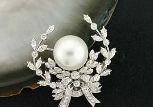 1580 - South Sea Pearl Brooch Pin - Black