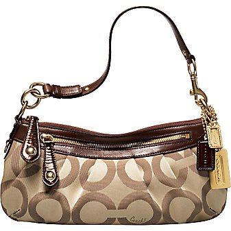 Coach Madison Op Art Small Hobo in Khaki/Brown 12950