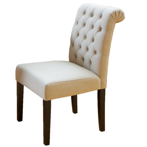 Elmerson Tufted Ivory Linen Dining Chair (Set of 2) On Sale