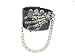 Ghost Skull Skeleton Hand Black Leather Heavily Metal Style Wristband Bracelet Cuff Style C