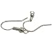 DIY Jewelry Making: 12 sets of Iron Earring Hooks, Nickel Free, Nickel Color, Size: about 18mm long,
