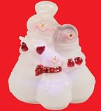 Lighted Christmas Holiday Snowman Family Figurine LED Color Changing