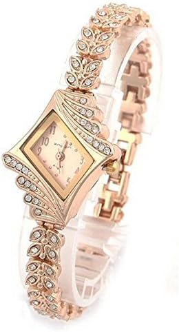 Datework New Fashion Women Crystal Quartz Rhombus Bracelet Bangle Wrist Watch (gold)