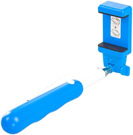 Selfie Stick, Premium Quality Cable Version By Seren All-in-one Monopod for Iphone, Android Phones, Lightweight and Portable. Foldable Secure Mount. Comes with Black Carry Bag. (Blue)