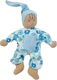 Organic Egyptian Cotton Vintage Blue Baby Buddy Doll - Safe, Non-toxic Toy
