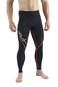 Sub Sports RX Men's Graduated Compression Baselayer Leggings / Tights - Black/Orange - L