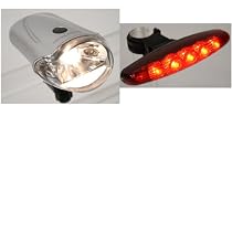 Raleigh Halogen Front and LED Rear Light Set (Complete with Batteries and Brackets)