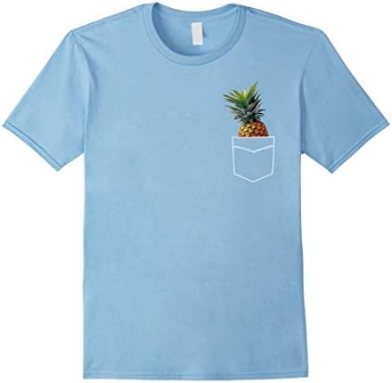 Men's Pocket Pineapple T-Shirt Funny Pineapple Hip Beach Tee Small Baby Blue
