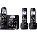 Panasonic KX-TG6643B DECT 6.0 Cordless Phone with Anwering System, Black, 3 Handsets