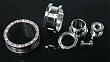 Stainless Steel Screw-on Plugs with AB/Pink CZ 0G - Sold as a Pair