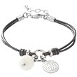 Fossil Damen-Charms Armband Bead Logo Leder Schwarz 16-19,5 Cm JF85974040