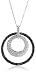 Sterling Silver Black and White Cubic Zirconia Pendant, 18