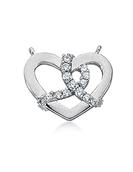 14K Gold Share Prong set Diamond Heart Pendant (0.42 cttw, F - G Color, SI2 Clarity)