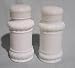 Vintage 1960s Milk Glass Salt and Pepper Shakers ~ Spice Jars w/ Lids - 3 1/2