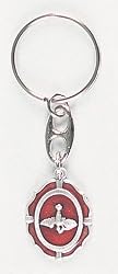 Holy Spirit Key Chain, Red Background, Oval-Shaped - MADE IN ITALY