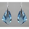 Swarovski - Aquamarine Crystal Blue 925 Boucles d'oreilles en argent sterling