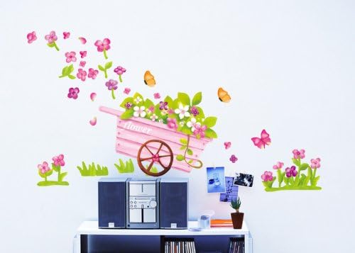 Homemates Home Decorative Mural Decal Art Vinyl Wall Sticker Fully Loaded Flowers Spring View Car Wallpaper