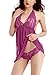Adorneve Deep V-neck Halter Transparent Lace Sexy Lingerie Underwear Sleepwear