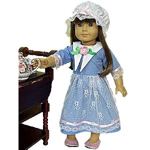Doll Clothes for 18 American Girl Dolls - Colonial Tea Time Doll Outfit by