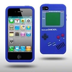 NowKin GAMEBOY AUFDRUCK SILIKON SKIN CASE SCHUTZH�LLE F�R IPHONE 4 IN BLAU