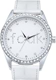 FCUK Stainless Steel Ladies White Leather Strap Watch