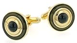 Elegant Black and Grey Enamel Cufflinks with Presentation box.