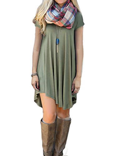 LILBETTER Women's Short Sleeve Casual Loose T-Shirt Dress