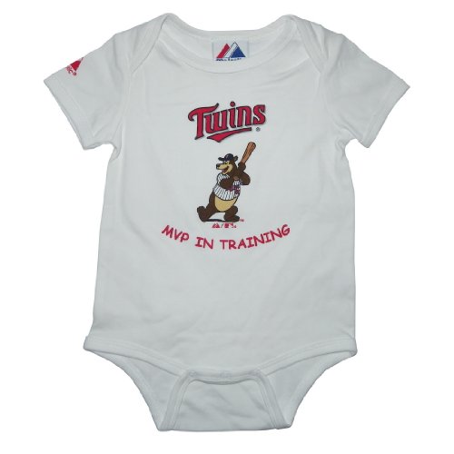Majestic Minnesota Twins MLB Baby / Infant One-Piece Bodysuit / Romper / Onesie - White (Size: 18)