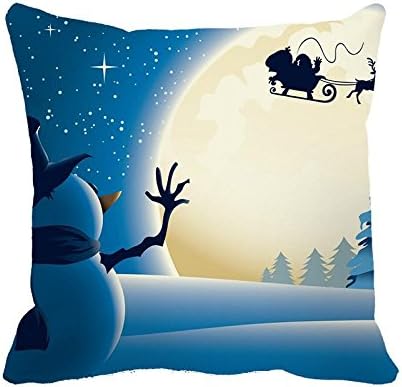 Decrotive Pillow Cases Santa Claus Illustration Cushion Cover 18" x 18"