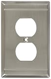 Stanley Home Designs V8037 Franklin Single Duplex Wall Plate, Satin Nickel
