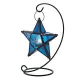 Blue Sapphire Star Tabletop Lantern Decor