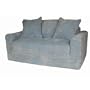Children's Sofa Sleeper in Blue Chenille Pillow: No