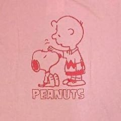 PEANUTS (ピーナッツ) スヌーピー 大きいサイズ なでなで 柄 プリント 薄手 半袖 Tシャツ メンズ A柄 桃 4L