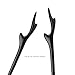 FINGER LOVE Handmade Carved Ebony (Black Sandalwood) Hair Stick: Antlers 1PC